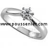 solitaire ring brilliant cut diamond in tiffany 6 prongs on a narrowing band towards the setting