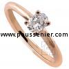 handmade solitaire ring with an oval cut diamond set in four prongs setting made of round wire
