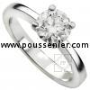 Handmade solitaire ring with a brilliant cut diamond set into four prongs in a conical basket