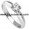 solitaire ring with a brilliant cut diamond set with four prongs