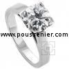 solitaire ring with a brilliant cut diamond set in 4 square prongs