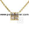 necklace with a pavé pendant with four brilliant cut diamonds castle set on a slim square plate