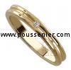 hand made wedding ring double rounded band set with one brilliant cut diamond