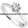 solitairering with brilliant cut diamond set in a with curved 6 prong basket