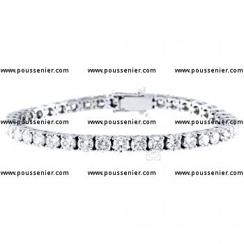 tennis bracelet with brilliant cut diamonds