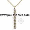 pendant with princess cut diamonds set with four pongs and attached with fine moving parts pending on a small ring