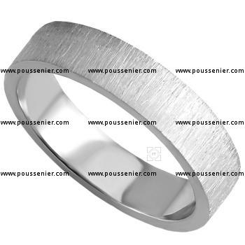 wedding ring hand made with a little lower rectangular profile