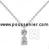 necklace with a solitaire pendant with a pear cut diamond and a brilliant cut above mounted with a small ring