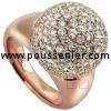 rounded pavé ring with a bead set with brilliant cut diamonds