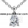 elegant anchor chain with a solitaire pendant with a pear cut diamond mounted with a small ring
