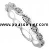wedding ring with a braided look set with brilliant cut diamonds finished with millegrain