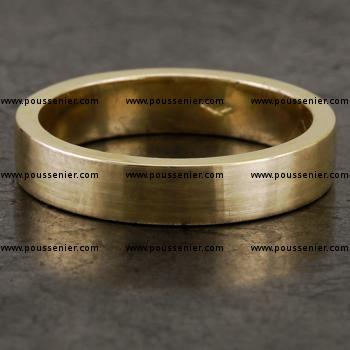 wedding ring hand made with a rectangular profile
