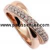 handmade crossed rounded ring pavé set with brilliant cut diamonds