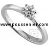 solitaire ring with a brilliant cut diamond in a lower and rounded setting