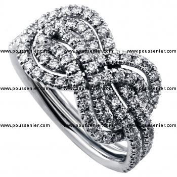 braided infinity ring castle pavé set with brilliant cut diamonds