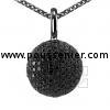 pavé pendant bead with black treated diamonss and a small loop for a necklace