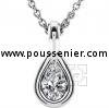 solitaire pendant with a pear shaped diamond set in a loop
